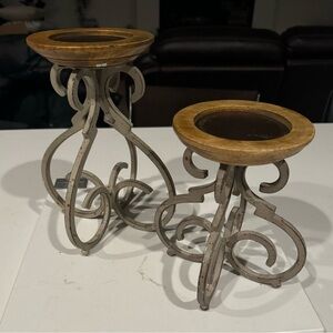 Elegant Brown and Gray Decorative Accents with Curvy Scrollwork